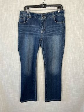 Chico's Jeans Size 1.5 (10) Dark Blue Boot Cut Jeans